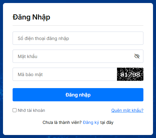 Form đăng nhập
